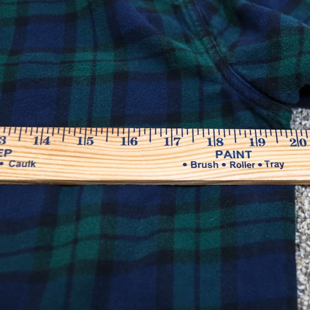 J.‎ Crew Classic Double Brushed Midweight Flannel Shirt Blue Green Plaid Size S